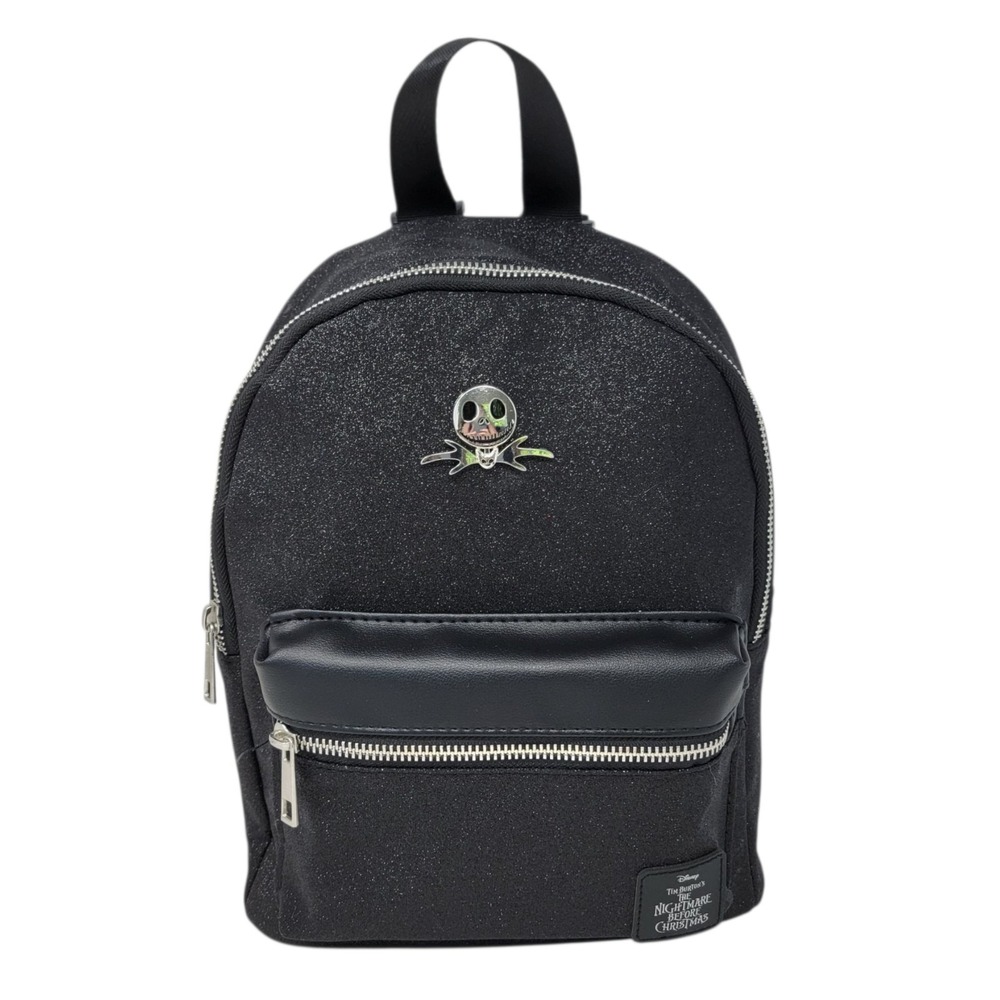 Bioworld Disney Jack Skellington Mini Backpack Glitter Black‎ Nightmare New